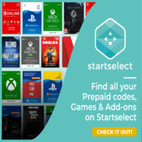 Startselect prepaid gaming and entertainment codes